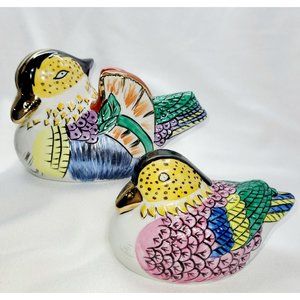 Adorable hand painted vintage quail, birds set
